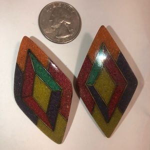 Cute Diamond Shaped Multicolored Earrings